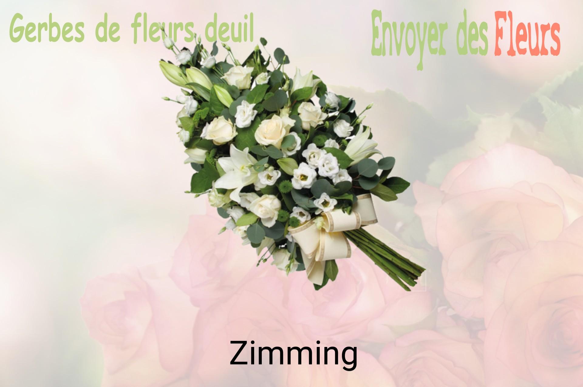 Gerbe de fleurs de deuil livrée à Zimming